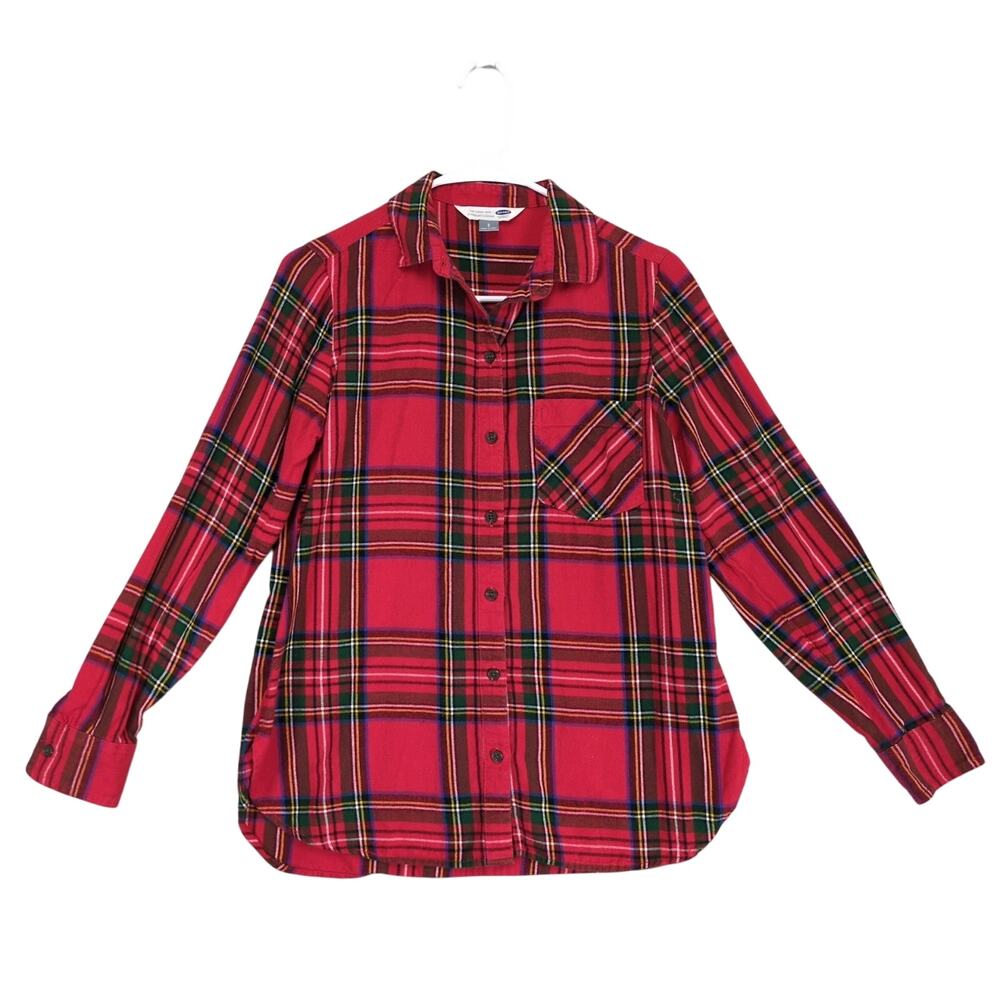 Old Navy The Classic Shirt‎ Women's S Red Flannel Long Sleeve Cabincore Gorpcore